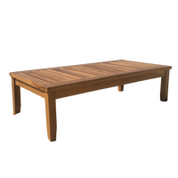 Table de jardin en teck moderne, mobilier d'extérieur durable, résistant aux UV, design minimaliste, fabrication OEM ODM, livraison directe d'usine