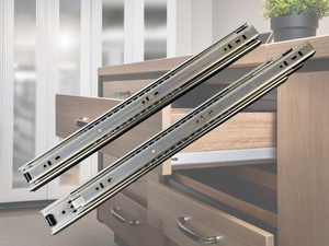 Corredera de cajón con rodamiento de bolas GT48 de 45 mm para cajón de gabinete, extensión completa, carga de 45 kg, acero galvanizado de 1,2 mm, RoHS - Product Image 4