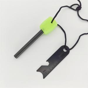 -3Q lumineux Flint Steel Luminous Green Handle Glow In The Dark Fire Starter avec lanière Magnesium Fire Steel - Product Image 2