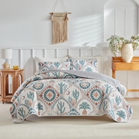Ensemble de literie en microfibre 100% polyester, style américain, patchwork géométrique, écologique, 200TC, drap de lit toutes saisons, OEKO-TEX