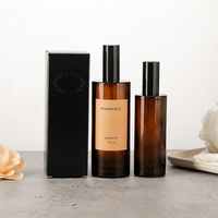 Flacon pulvérisateur de parfum en verre ambré de 200 ml avec brume fine pour l'emballage d'huiles essentielles et d'huiles capillaires, emballage personnalisé en boîte