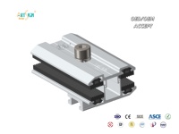 Pince intermédiaire sans cadre pour film mince avec caoutchouc EPDM pour système de montage sur rail solaire, toit plat métallique, AL6005 anodisé, OEM ODM ART SIGN