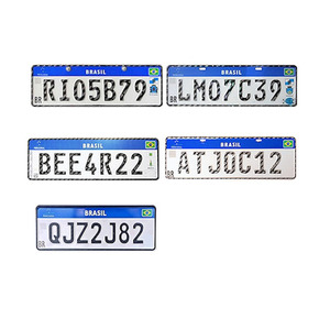 Placas de Matrícula de Brasil Personalizadas <span class=keywords><strong>en</strong></span> Relieve, Placas de Aluminio para Automóviles Sublimables <span class=keywords><strong>en</strong></span> Blanco - Product Image 1