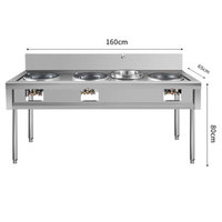 Nouvelle conception d'appareils électroménagers de cuisine à économie d'énergie, cuisinière à gaz à 3 brûleurs en acier inoxydable pour restaurants commerciaux