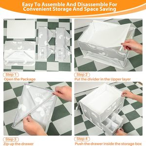 Vớ và đồ lót ngăn kéo phân vùng-tủ quần áo và bàn trang điểm lưu trữ với nắp hộp lưu trữ thích hợp cho áo ngực áo sơ mi đồ lót - Product Image 6