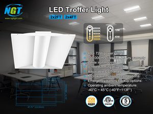 Plafonnier encastré 2x4, panneau LED 2x2, en stock entrepôt US, certifié ETL <span class=keywords><strong>DLC</strong></span> UL, design moderne, luminaires de plafond encastrés - Product Image 2