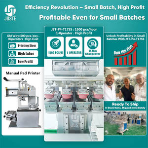 Impresora de almohadilla Máquina de impresión de almohadilla de China automática de 4 colores para velas de números de cumpleaños Fútbol Navidad PU PVC Logotipo de pelota de golf - Product Image 2