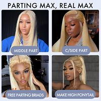 Perruques Lace Front 613 en gros avec cheveux brésiliens Remy lisses et soyeux, longues, sans colle, prêtes à porter pour femmes noires