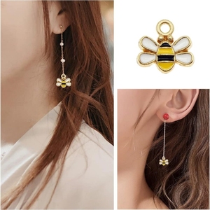 Mini abalorios de abeja esmaltados, hacer joyas colgantes para DIY, colgantes de aleaciones Vintage para pendientes, pulsera, collar, fabricación de joyas - Product Image 6