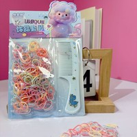 Kit de coiffure en gros pour filles, peignes en plastique pour enfants, élastiques à cheveux réutilisables multicolores pour fêtes