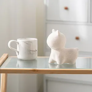 Gốm bức tượng động vật bức tượng điêu khắc hiện đại Bắc Âu phụ kiện Scandinavian trắng mèo trang trí cho trang trí nội thất