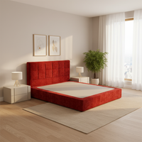 Lit pliant réglable facile à assembler avec cadre compressé, matelas souple, écologique, design moderne et transitoire pour chambre à coucher, taille King Size
