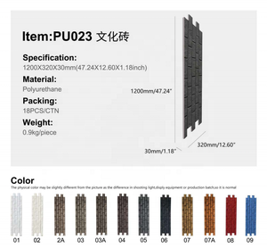 Revêtement extérieur décoratif en pierre artificielle Panneaux muraux en fausse brique Pu Revêtement aspect lacage Mur extérieur - Product Image 3
