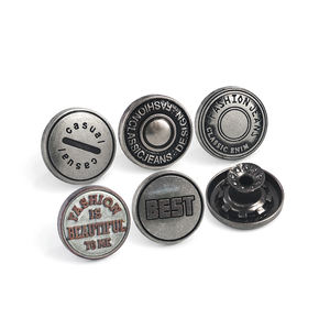 KUNSHUO-Pantalones vaqueros de aleación de zinc con logotipo personalizado de fábrica, zamac y remaches, pantalones vaqueros plateados - Product Image 4