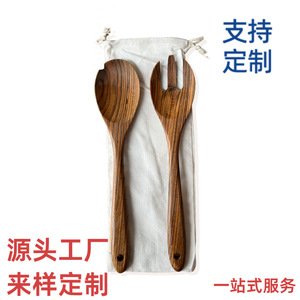 Sunshine Hemu Olive Wood Salad Set Two Piece Long Handled Spoon And Fork Eco Friendly Cooking Utensils - Product Image 5
