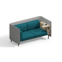 Canapé modulaire de luxe léger, style nordique moderne, à dossier bas ou haut, en cuir PU et tissu, pour réception de bureau commercial