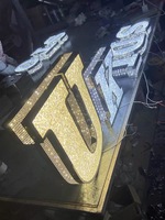 Letrero LED Personalizado para Negocios, Letras con Retroiluminación LED 3D de Acero Inoxidable Dorado Espejo, Publicidad con Logotipo, Resistente al Agua IP65