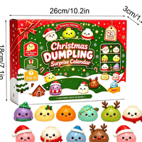 Jouets Squishy en forme de raviolis pour Noël, très demandés, Calendrier de l'Avent 24 jours
