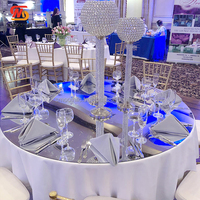 Décoration de table de mariage SMOOTH, luxe, banquet, rond, rectangulaire, plaque miroir argentée, plateau de table rond miroir argenté pour mariage
