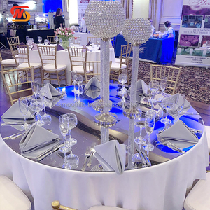 SMOOTH Wedding Table Decoration Luxury Banquet Round Rectangle Sliver mirrored Sheet Wedding Silver Round <b>Mirror</b> Table Top - Product Image 5