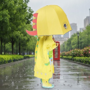 Dinosaur Kids Children <b>Umbrella</b> Wholesale Design Custom Cartoon Straight <b>Umbrella</b> with logo Kids Helmet <b>Umbrella</b> Hook Handle - Product Image 1
