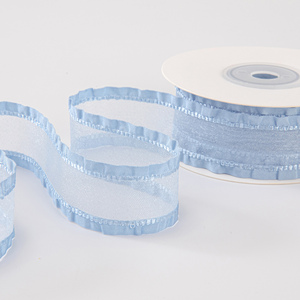 Cinta de Organza Transparente con Borde Ondulado de 2.5cm, Multicolor, Romántica, <span class=keywords><strong>para</strong></span> Atar Cestas de Regalo y Envolver Asas de Cestas, 10yd/rollo - Product Image 4