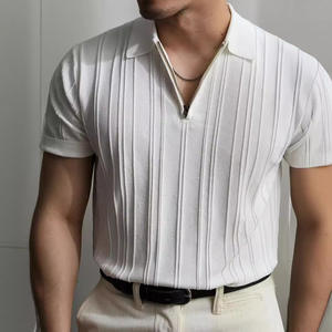 เสื้อถักสไตล์อเมริกันเรโทร แขนสั้น/ไม่มีแขน ทรงหลวม คอปกพับได้ ผ้าวอร์สเต็ด สำหรับผู้ชาย ใส่สบายๆ ในฤดูร้อน สไตล์โกธิค - Product Image 4