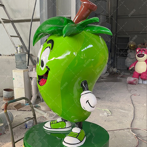 Escultura de Mango de Dibujos Animados, Figura Decorativa de Fibra de Vidrio para Montar en el Suelo Exterior - Product Image 4
