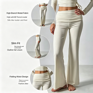 Factory Label <strong>Black</strong> Comfort Body Shaping Pantalon Tissus Femme Bulk Training Pants Office Essential Luxury Ladies Training Pants - Product Image 4
