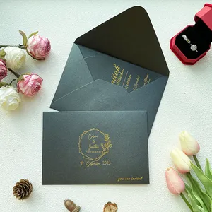 Nouveau Style Économique De Luxe Premium Enveloppes Colorées Carte De Mariage Invite Letterpress Carte D'invitation De Mariage