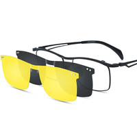 185759 Monture de lunettes classique unisexe en titane pur pour myopie avec clip magnétique pour verres de soleil, vision nocturne, formule polarisante Shenzhen