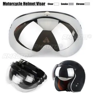 Helm Visor Universal 3-Snap, suku cadang pelindung helm sepeda motor wajah terbuka setengah, Visor lensa kacamata untuk AGV K5 K3 SV