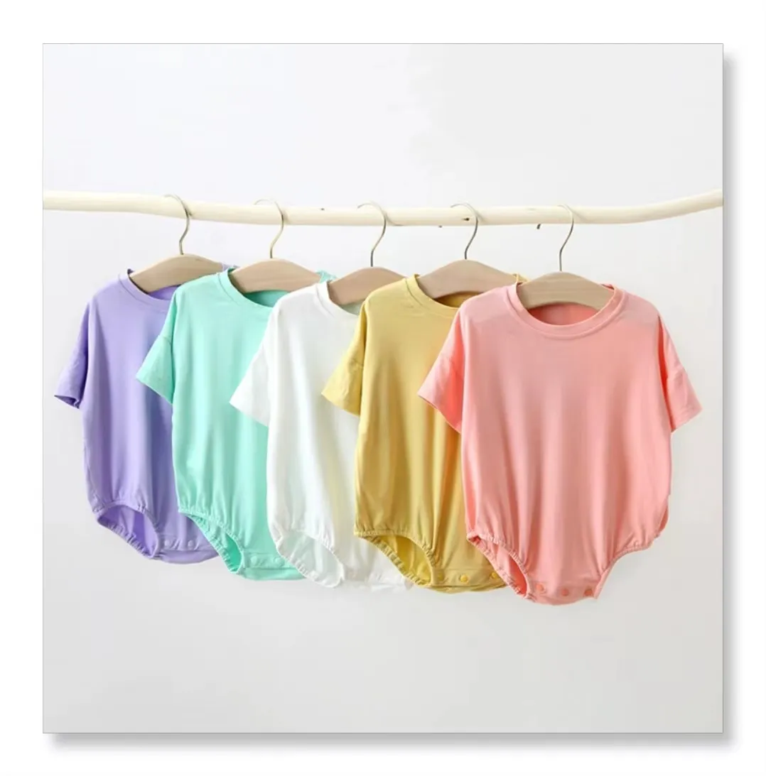 Op Maat Gemaakte Bodysuit Neutrale T-Shirts Zomer O-nek Bubble Romper