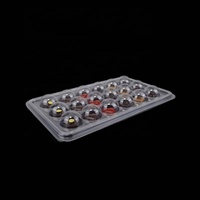 Vente en gros de barquettes en plastique transparent pour truffes au chocolat à 18 trous, emballage en blister, boîte transparente pour bonbons