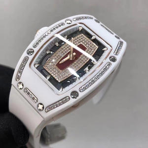 Nouvelle montre 2026 RM007 en céramique blanche, montre tonneau, montre pour femme de haute qualité incrustée de diamants - Product Image 1