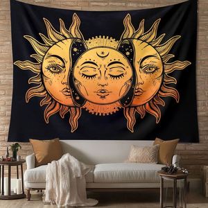 Tapisserie Mystique Hippie Soleil et Lune - Mandala Floral Bohème Esthétique, Décoration Murale Bohème Parfaite pour Chambre et Noël - Product Image 2