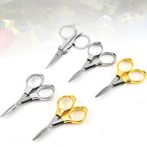 เจียลิเปา กรรไกรพับได้สแตนเลสสตีลสีเงิน กรรไกรตัดสายตกปลาสำหรับกิจกรรมกลางแจ้ง เครื่องมือตัดแบบแมนนวลสำหรับใช้ในบ้าน - Product Image 1