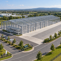 Bâtiment métallique préfabriqué EN S355 à grande portée, isolé, en acier, avec panneaux PIR, pour entrepôt, atelier, bureau