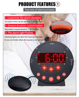 Hot Selling Krachtige Trilling Wekker Telefoon Oplader Grappige Luid Volume Klok Waarschuwing Voor Slechthorende Mensen