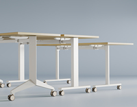 Tables de réunion modulaires pivotantes et inclinables OMNI en acier inoxydable moderne pour bureaux et salles de conférence