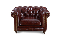 Europäische Art Chesterfield antike Farbe Luxus Leders ofa Einzel couch Farbe klassisch