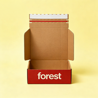 Boîte d'expédition en carton ondulé écologique sur mesure avec bande de déchirement et impression de logo intégrale pour l'e-commerce et la vente au détail