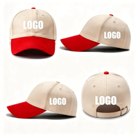 Op maat gemaakte logo 6-delige tweekleurige baseball caps groothandel gestructureerd a-frame 100% katoen Gorras baseball sport petten OEM ODM