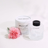 Bouteille diffuseur de parfum et d'huiles essentielles en verre transparent rayé rond vide de 200 ml, style luxe, avec boîtes d'emballage