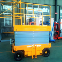 Plateforme élévatrice mobile à ciseaux électrique hydraulique 6-10M 500kg en acier haute résistance avec stabilisateurs et hauteur réglable