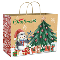 Wholesale Eco-Friendly Twisted Handles Low MOQ Custom Logo Ready Ship Xmas Packaging Extra Large Paperboard Kraft Christmas Gift
