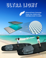 Planche à pagaie gonflable portable SEAPLUS avec matériau PVC et EVA Drop Stitch, système à 3 ailerons, légère (8,2 kg)