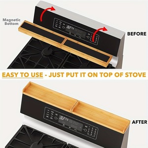 Bamboo oven <b>rack</b>, stovetop <b>kitchen</b> <b>storage</b> <b>rack</b>, oven spice <b>rack</b>, no installation required, percussion bean <b>storage</b>. - Product Image 3
