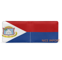 Dompet Kulit Bendera Panama untuk Pria, Dompet Lipat Dua Kapasitas Ekstra dengan Jendela ID, Dompet Tipis dengan Banyak Slot Kartu