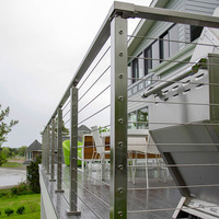 Balustrade de balcon en câble HIMOWAY facile à installer, en acier inoxydable satiné et noir